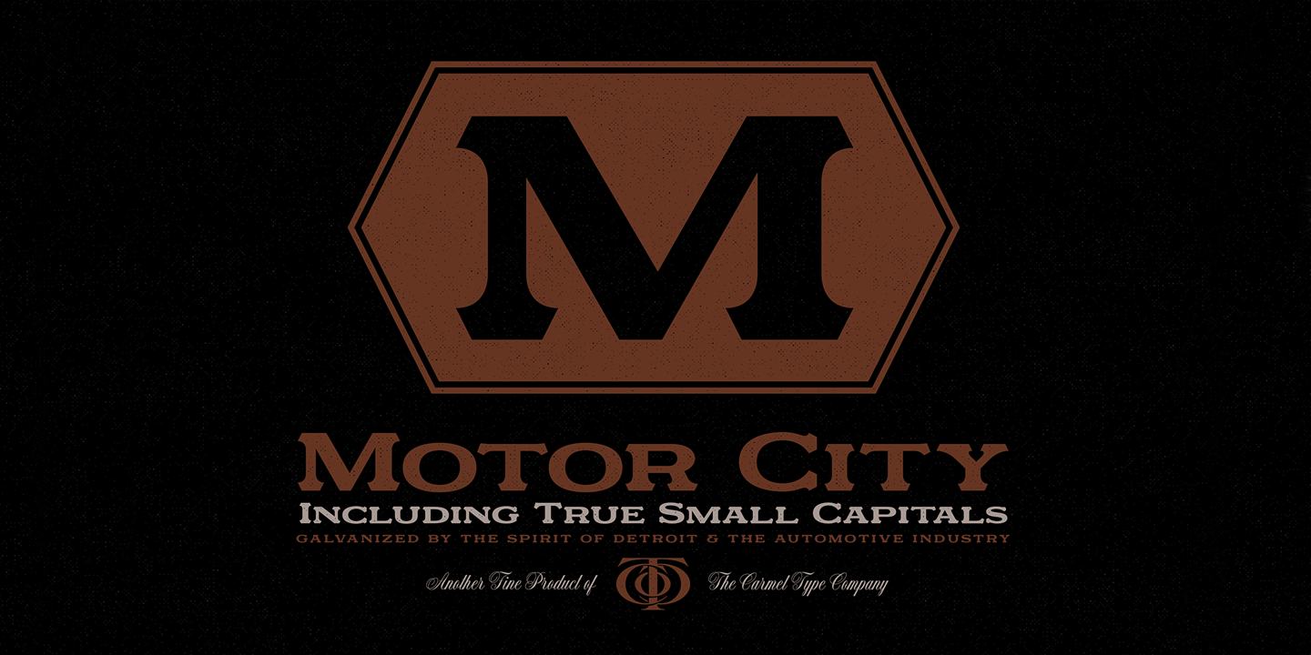 Пример шрифта Motor City Outline